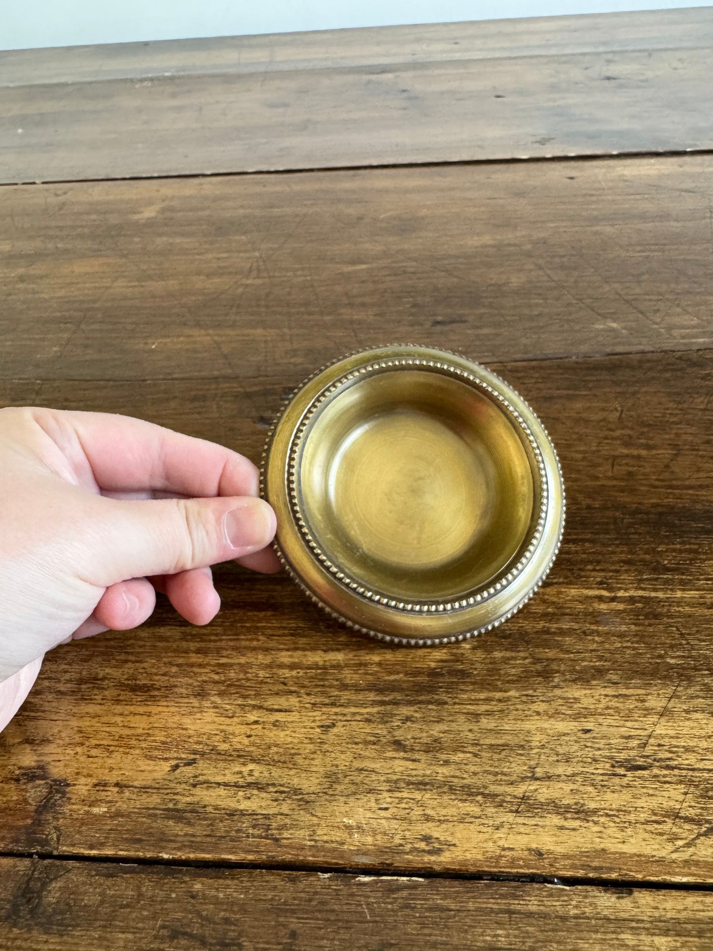 Vintage Small Brass Ring Tray - Small Brass Dish