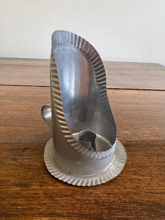 Vintage Hand Crafted Cut Tin Candle Sconce with Back Plate and Finger Loop