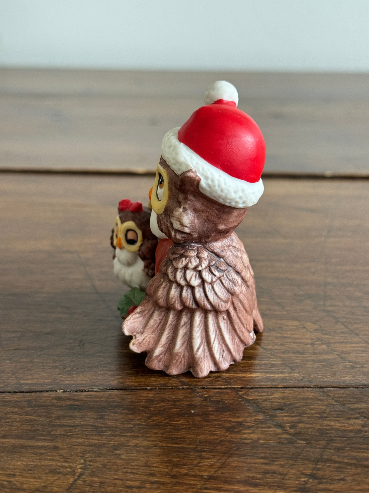 Vintage Owl Holiday Figurine with Parent and Child - Made in Taiwan