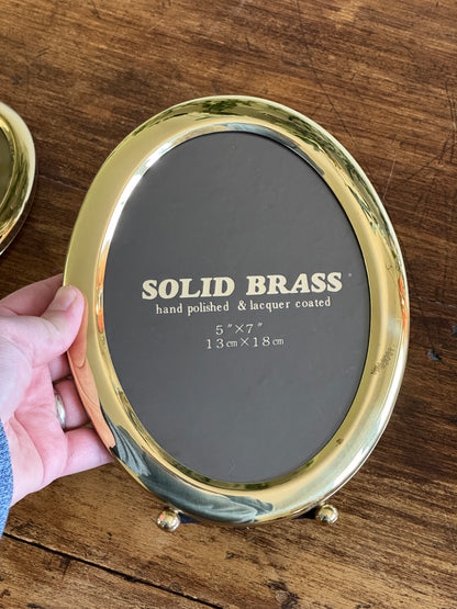 Mixed Lot of Brass Oval Photo Frames - Includes 3