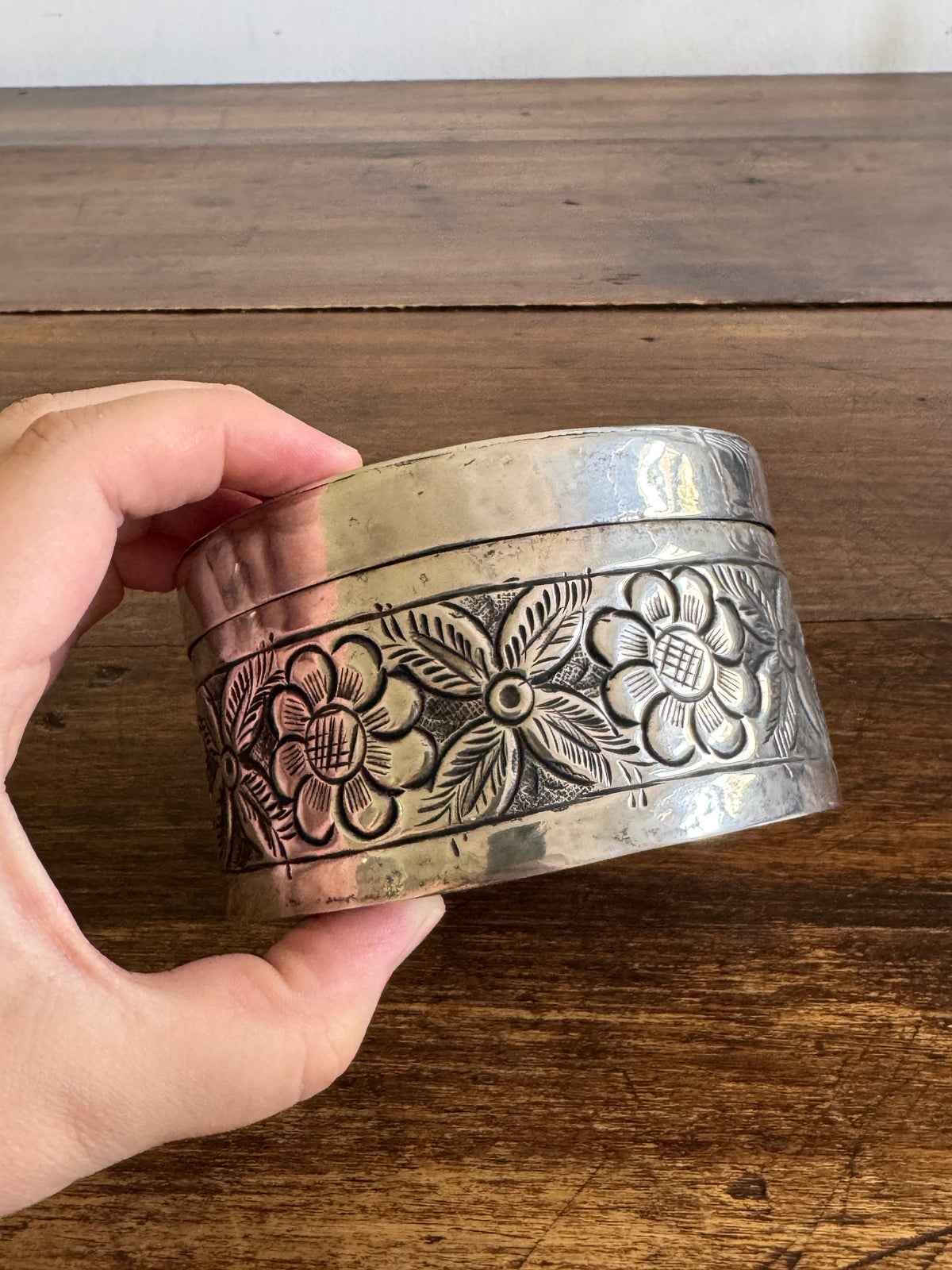 Silver Plated Over Brass Lidded Trinket Box