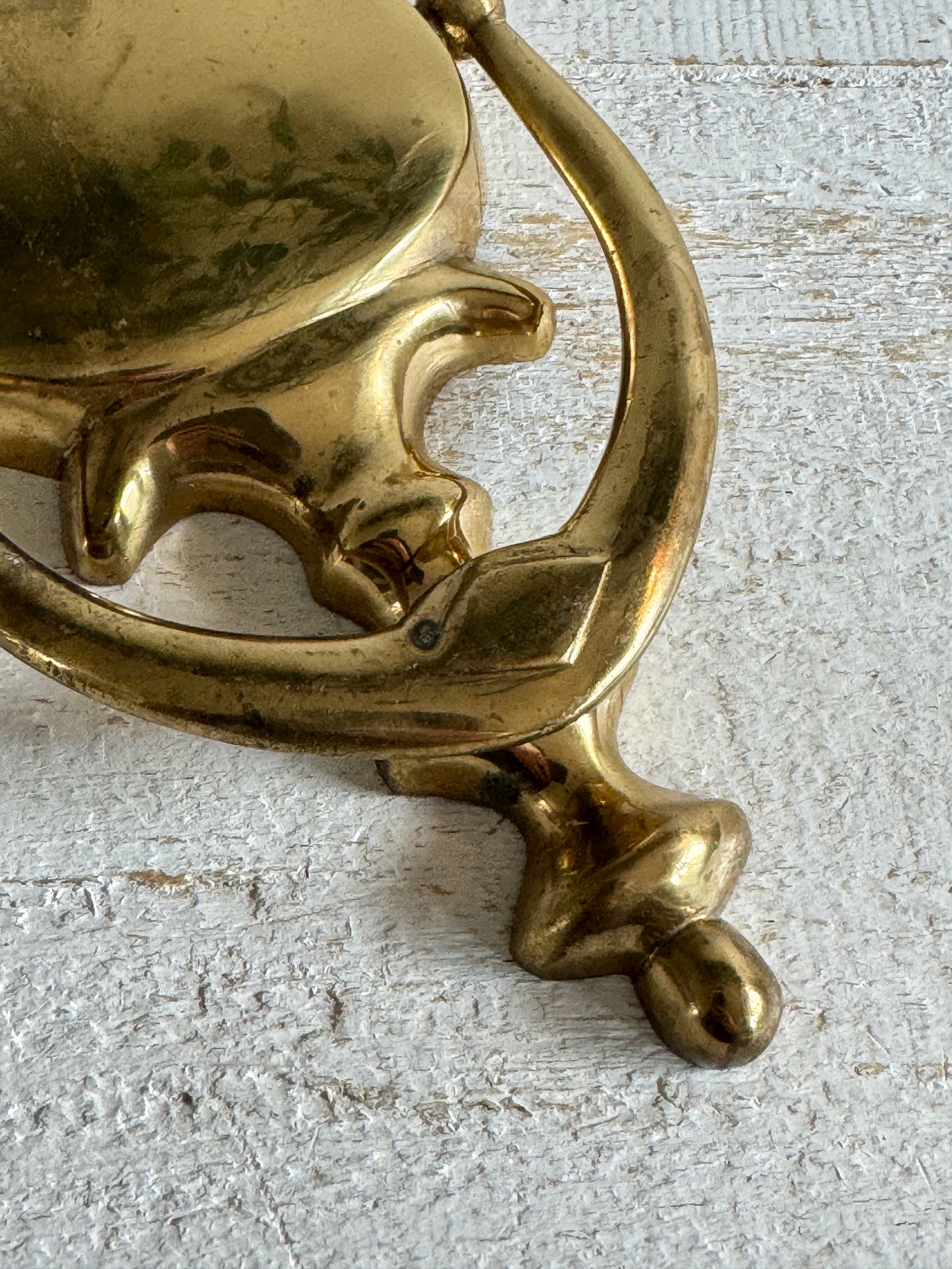 Vintage Door Knocker with Center Plate and Ornate Detailing