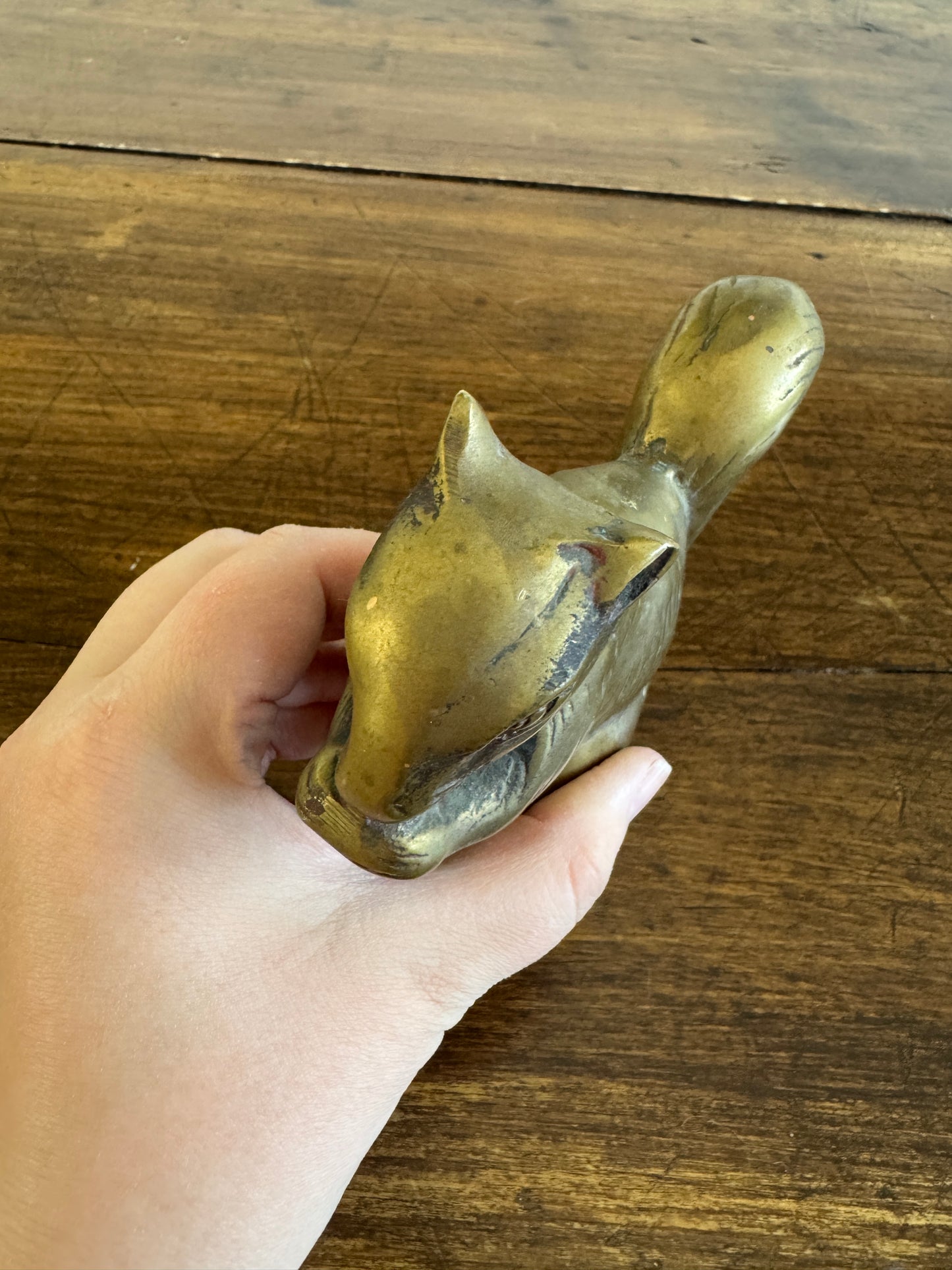 Vintage Brass Squirrel Figurine