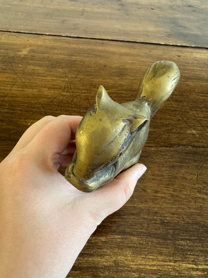 Vintage Brass Squirrel Figurine