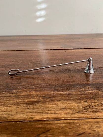 Vintage Simple Silver-Tone Candle Snuffer with Looped Handle