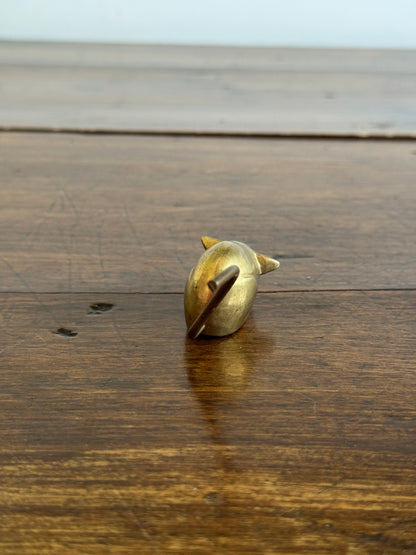 Vintage Brass Mouse Figurine with Thin Tail