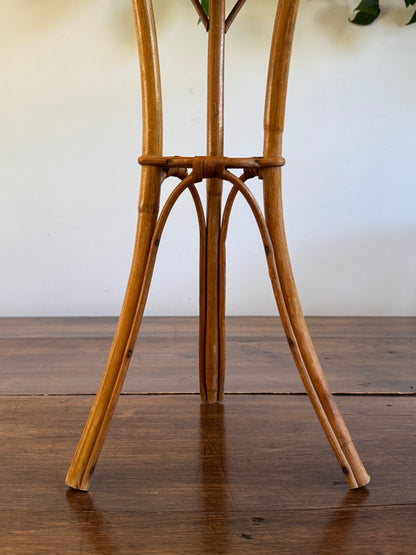Small Table Top Bamboo and Wood Plant Stand - Bent Wood Plant Riser Small Table