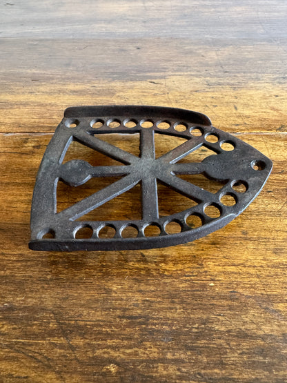 Vintage Sad Iron Trivet Stand - Cast Iron Shaped Holder