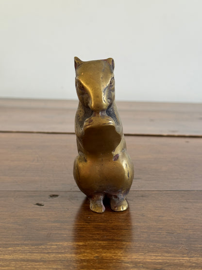 Vintage Brass Squirrel Figurine