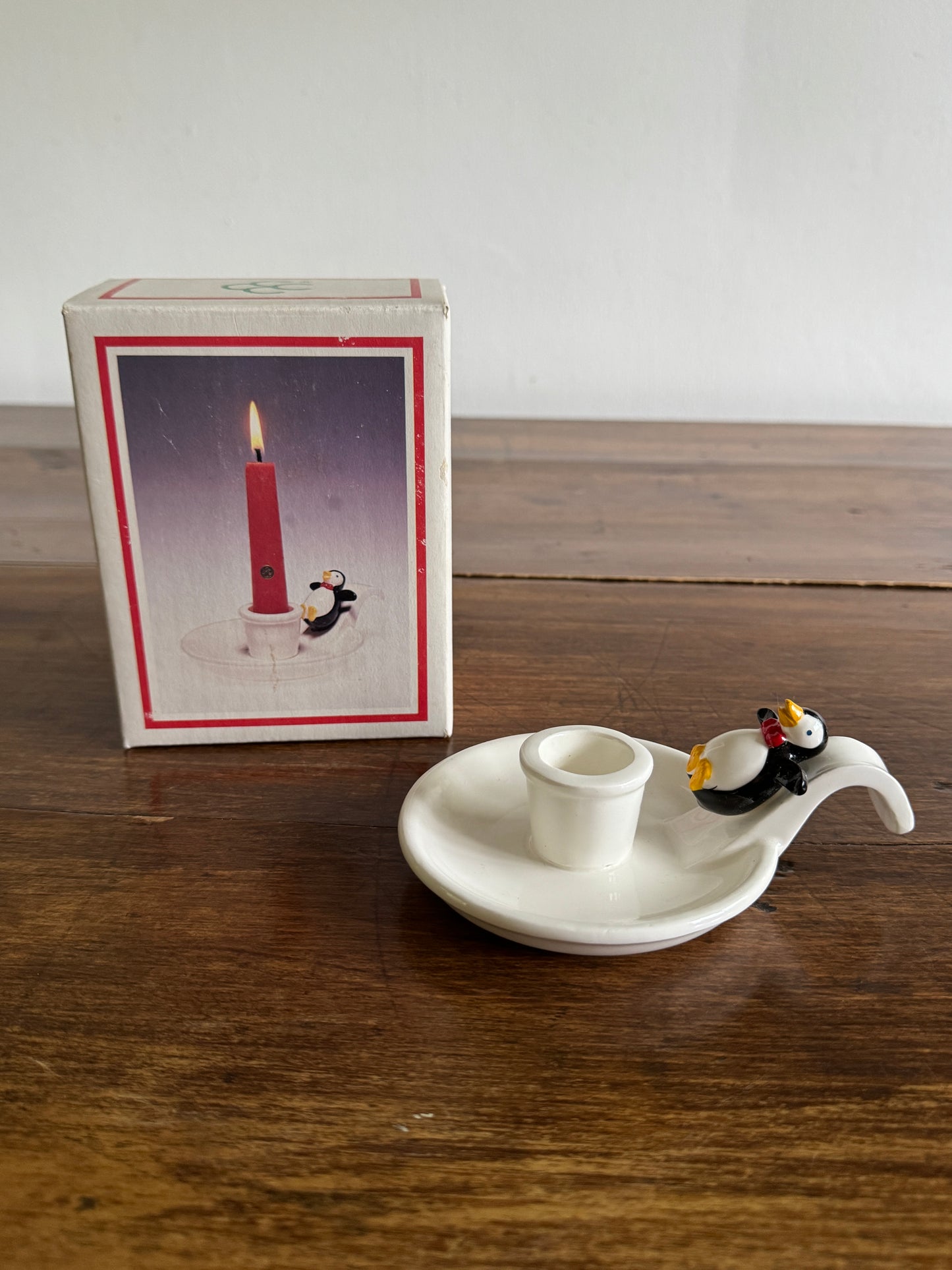 Pick One: Cheeky Holiday Penguin Candle Holders, Pair or Single Style - Made in Korea