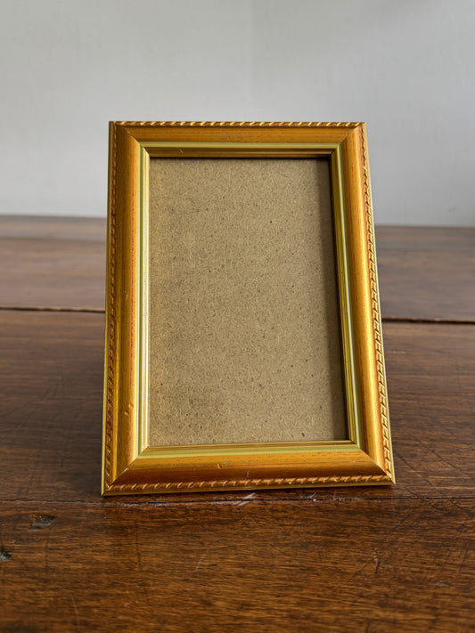 Small Gold Tone Frame with Light Green Edge Detailing 4x6 Photo