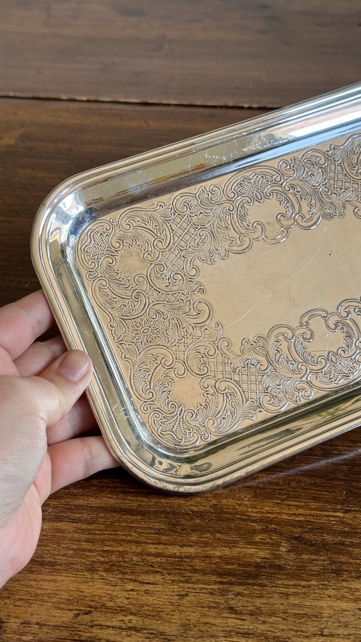 Small Rectangular Silver Trinket Dish - Made in Canada