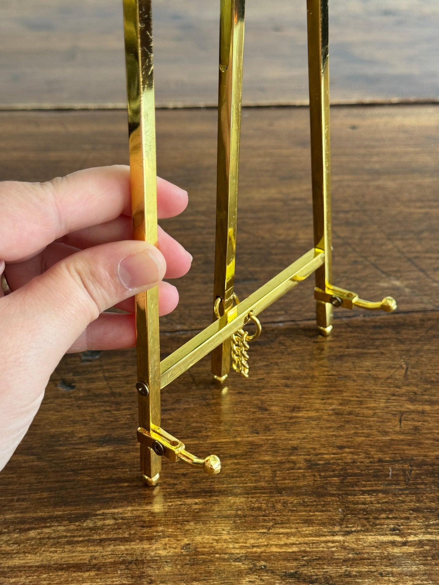 Brass Plated Art Stand - Folding Easel Photo Stand