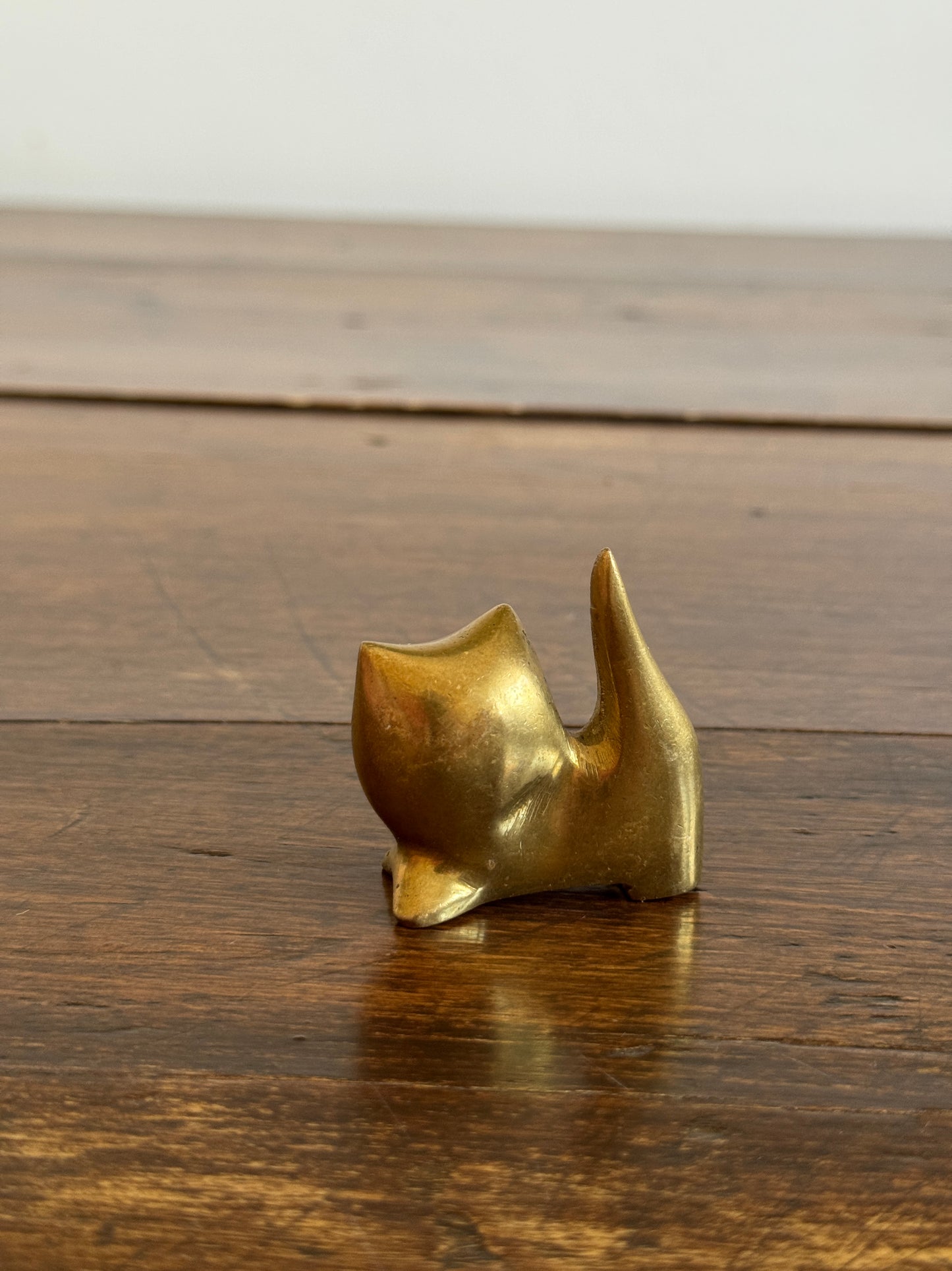 Vintage Cheeky Miniature Cat Figurine with Cartoon Like Features