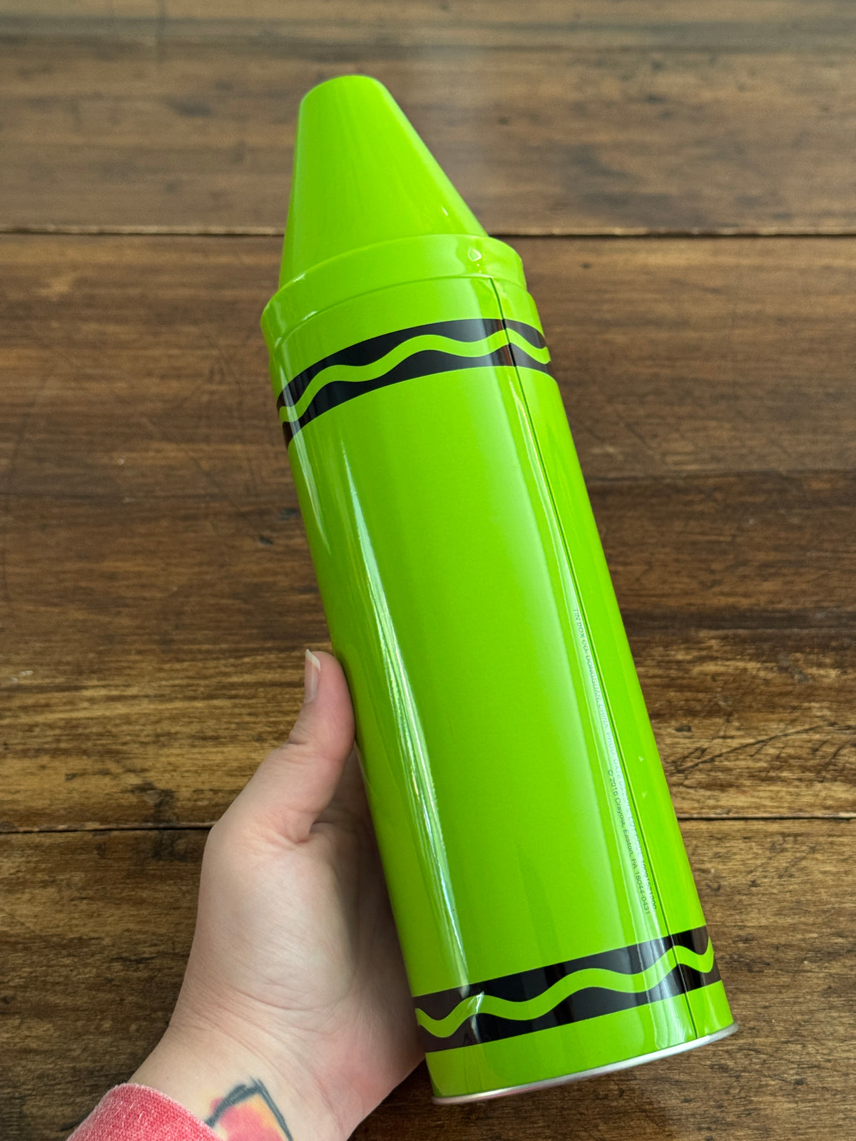 Modern Crayola Crayon Bank - Electric Lime Green Metal Base Plastic Top