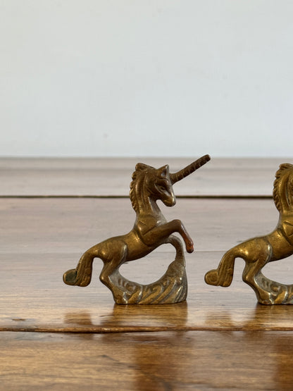 SINGLE Vintage Brass Unicorn Small Figurines
