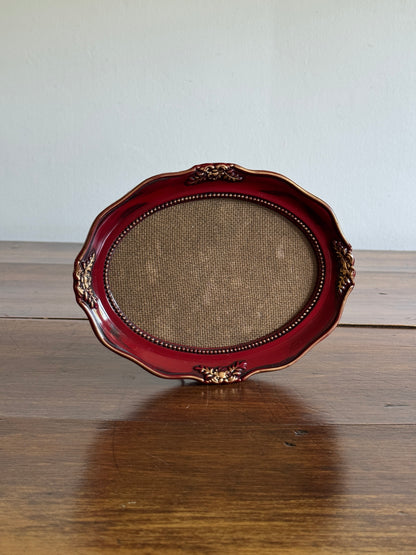 Vintage Plastic Red Frame with Ornate Detailing - Made in China