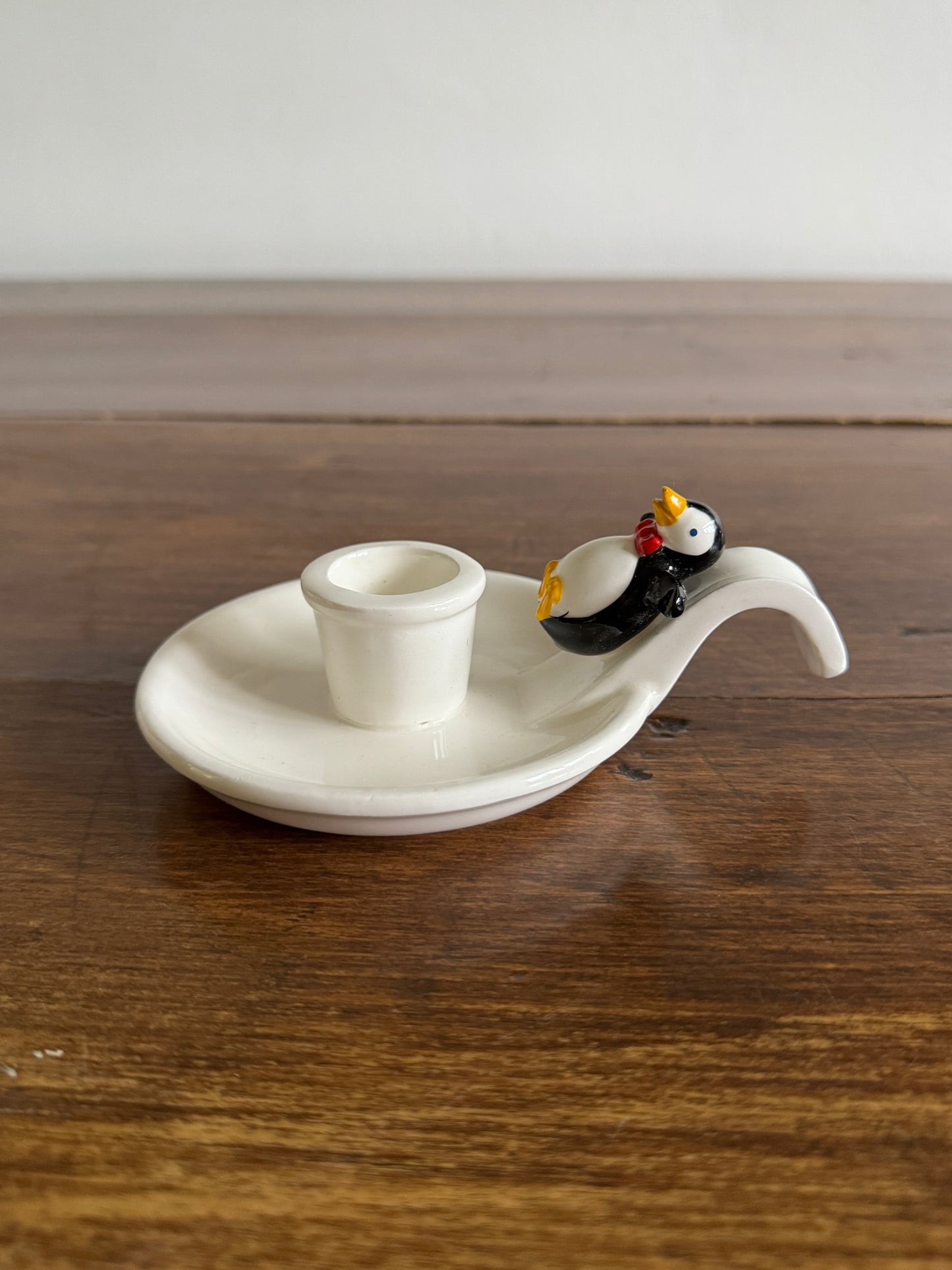 Pick One: Cheeky Holiday Penguin Candle Holders, Pair or Single Style - Made in Korea