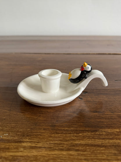 Pick One: Cheeky Holiday Penguin Candle Holders, Pair or Single Style - Made in Korea