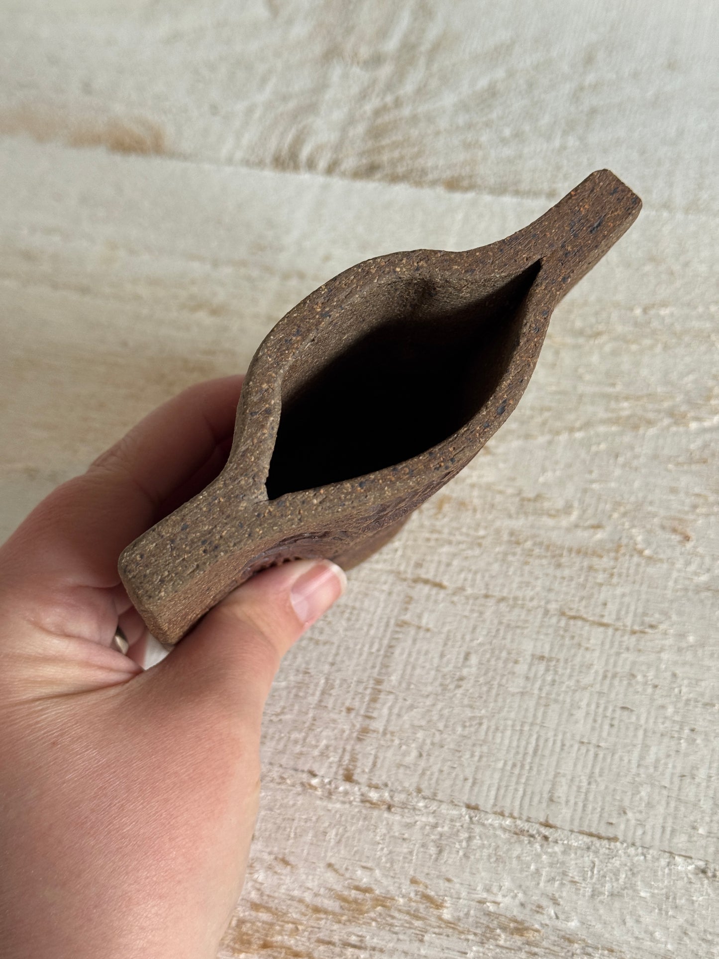 Pottery Faux Fossil Vase - Stoneware Pottery Vase
