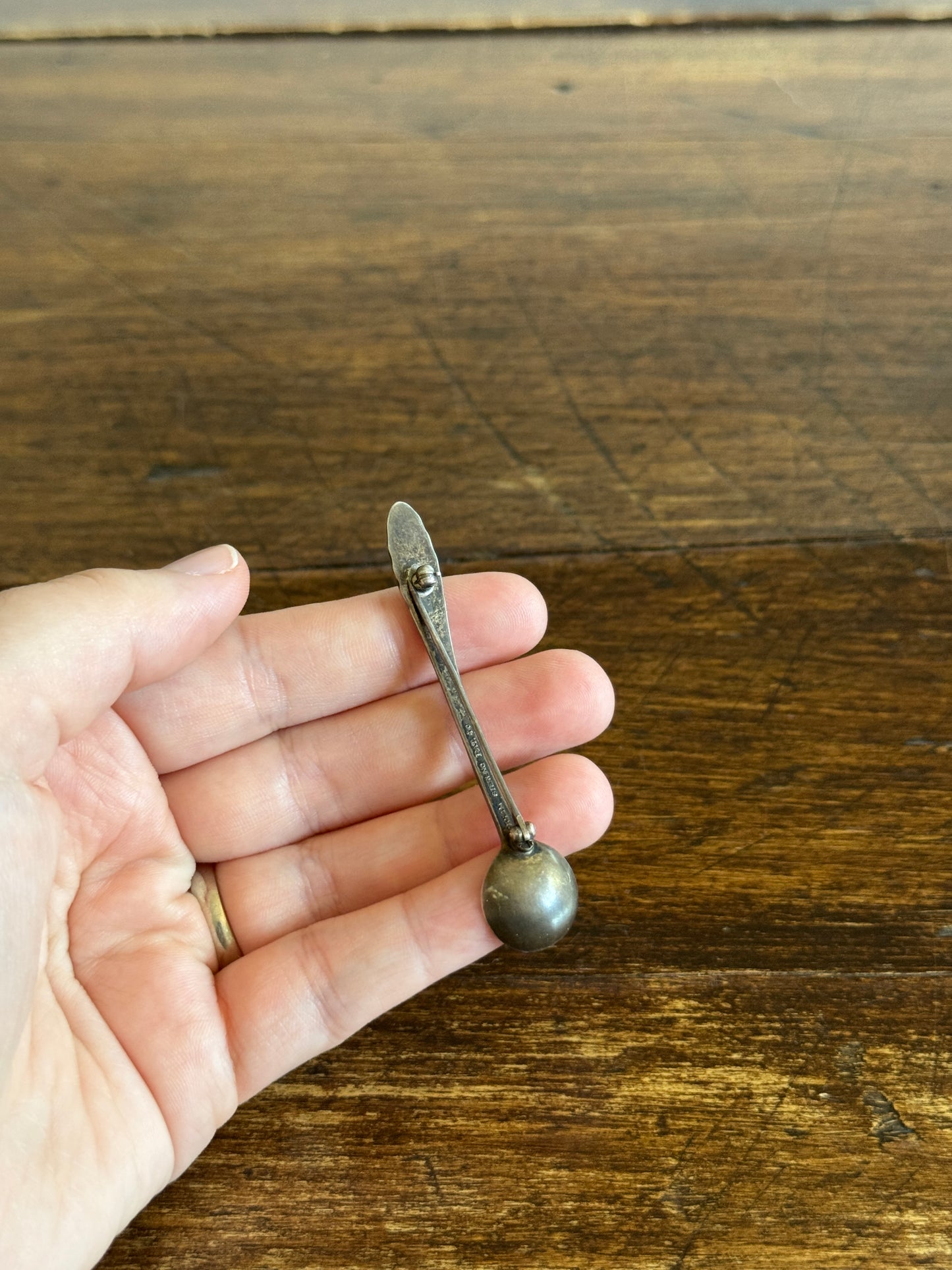 Miniature Gorham Sterling Silver Spoon Pin Brooch with Engraving