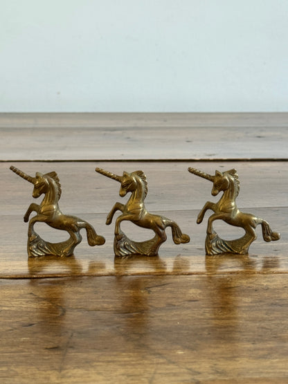 SINGLE Vintage Brass Unicorn Small Figurines