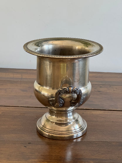 Vintage Leonard Silverplated Champagne Ice Bucket with Double Handled and Fluted Design