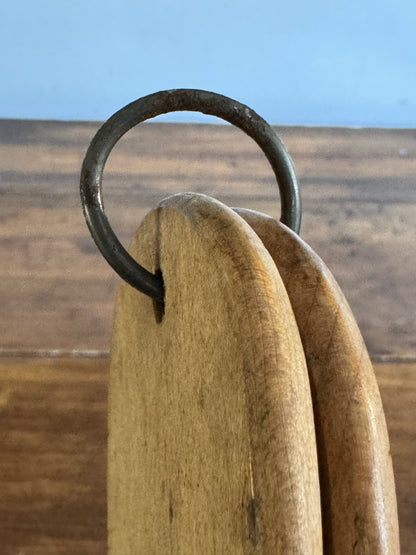 Vintage Pair of Wood Sock Stretchers on Hanger