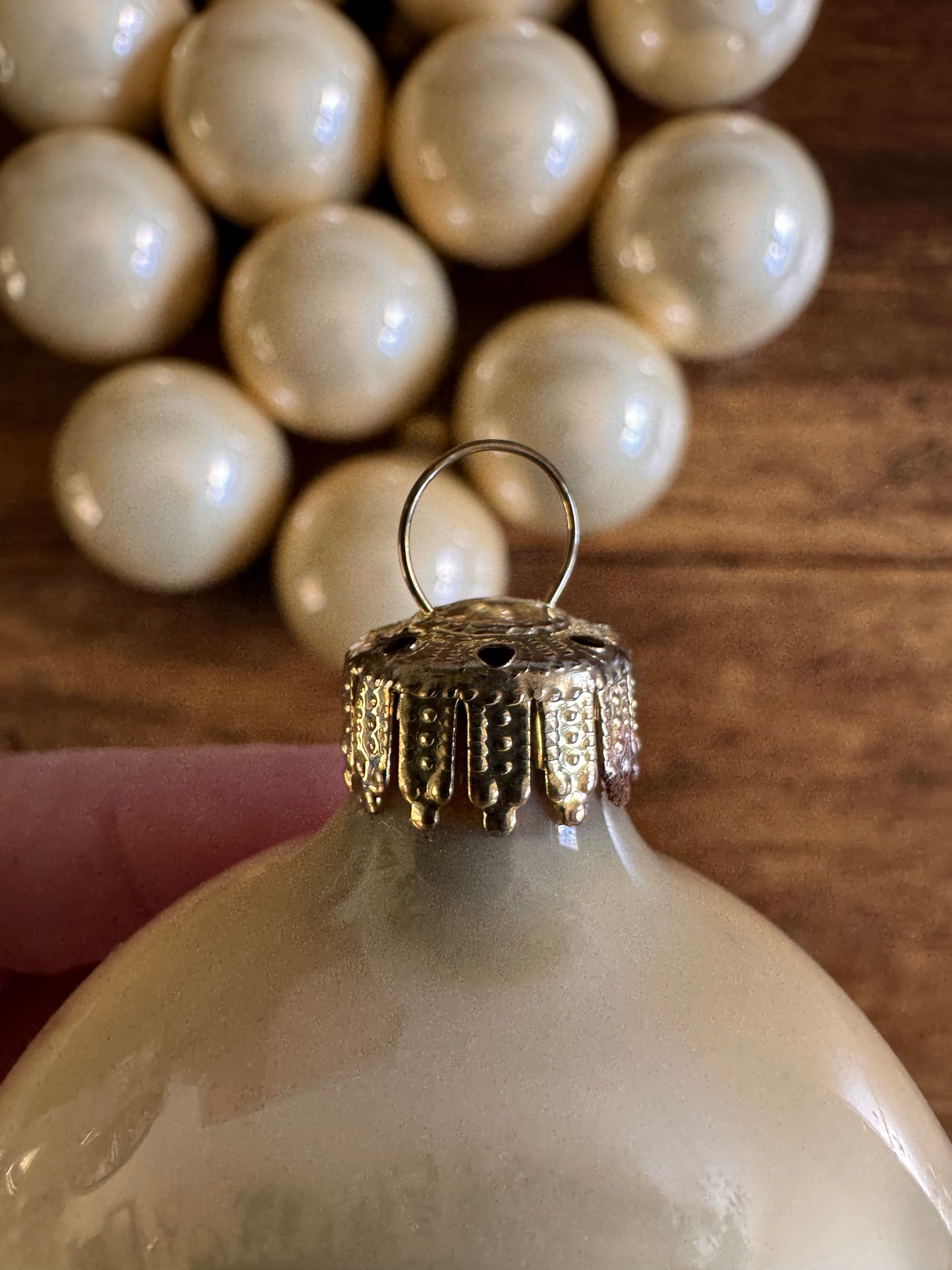 Vintage Pale Pink Glass Christmas Ornaments