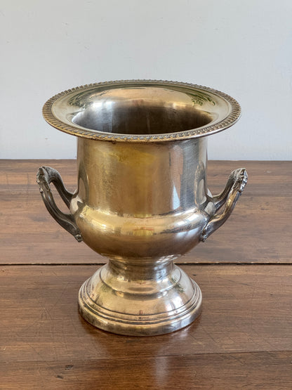 Vintage Leonard Silverplated Champagne Ice Bucket with Double Handled and Fluted Design