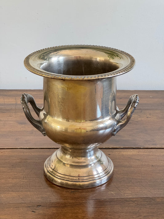 Vintage Leonard Silverplated Champagne Ice Bucket with Double Handled and Fluted Design