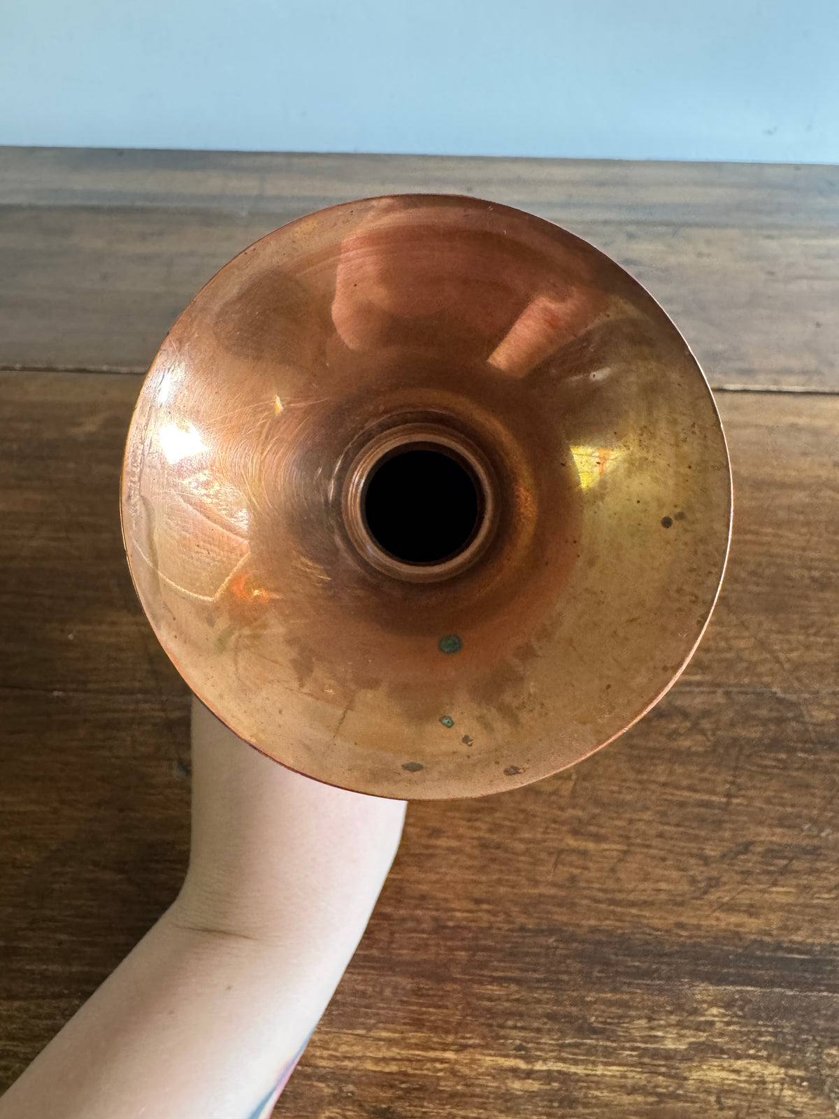 Vintage Fluted Copper Vase - Copper Flower Vase