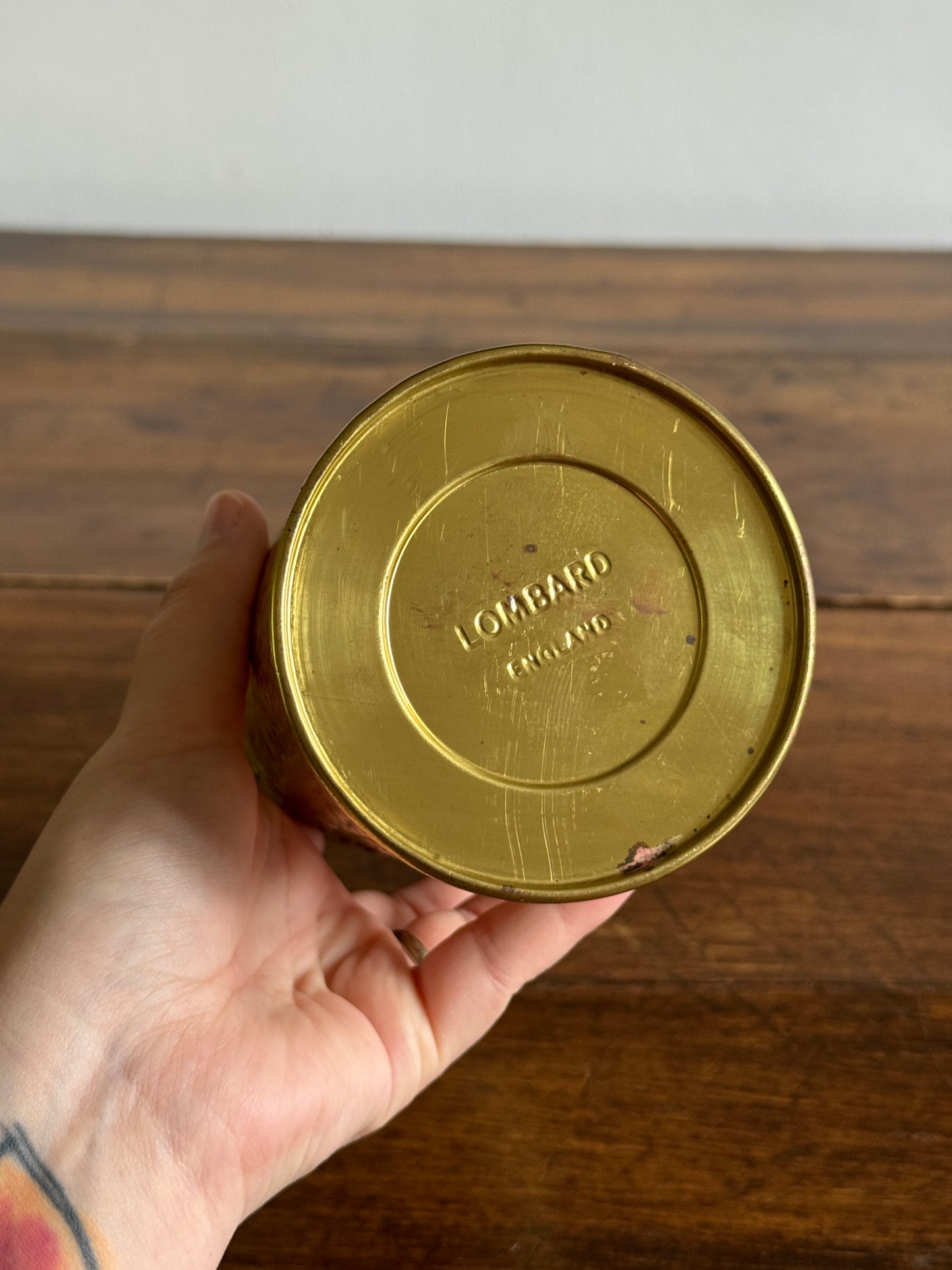 Vintage Brass Long Match Holder - Lombard England