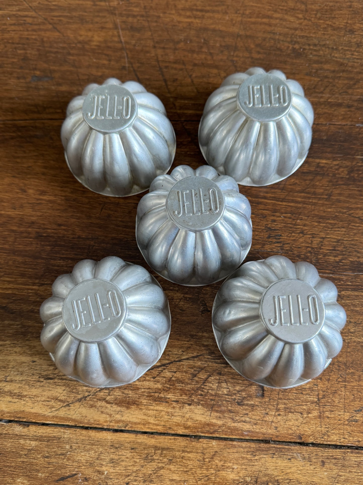 Set of Five Vintage Jello Branded Dessert Kitchen Molds