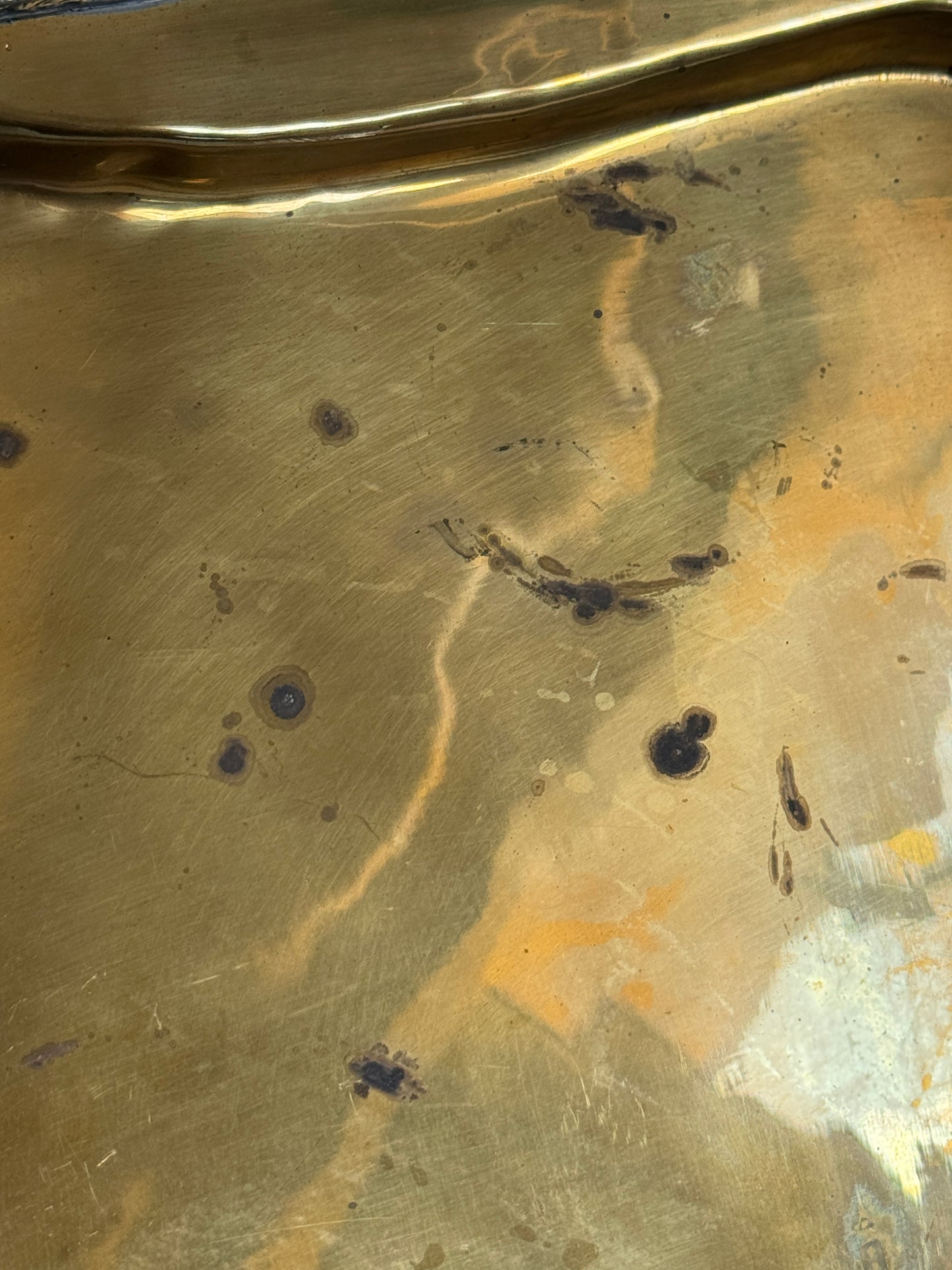 Vintage Brass Tray with Ornate Designed Edges - Vintage Brass Bowl - Made in India