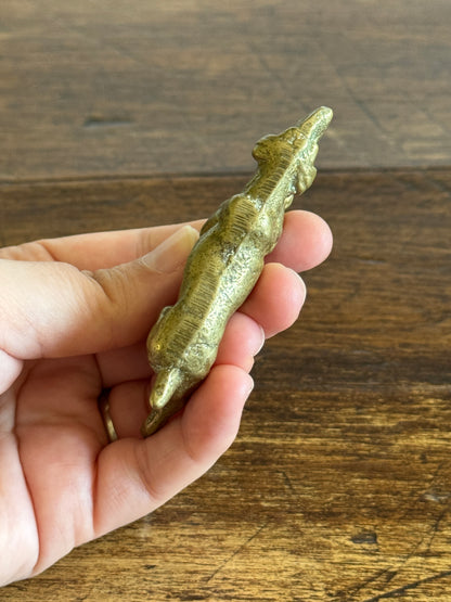 Small Brass Pointer Dog Figurine - Brass Hunting Dog