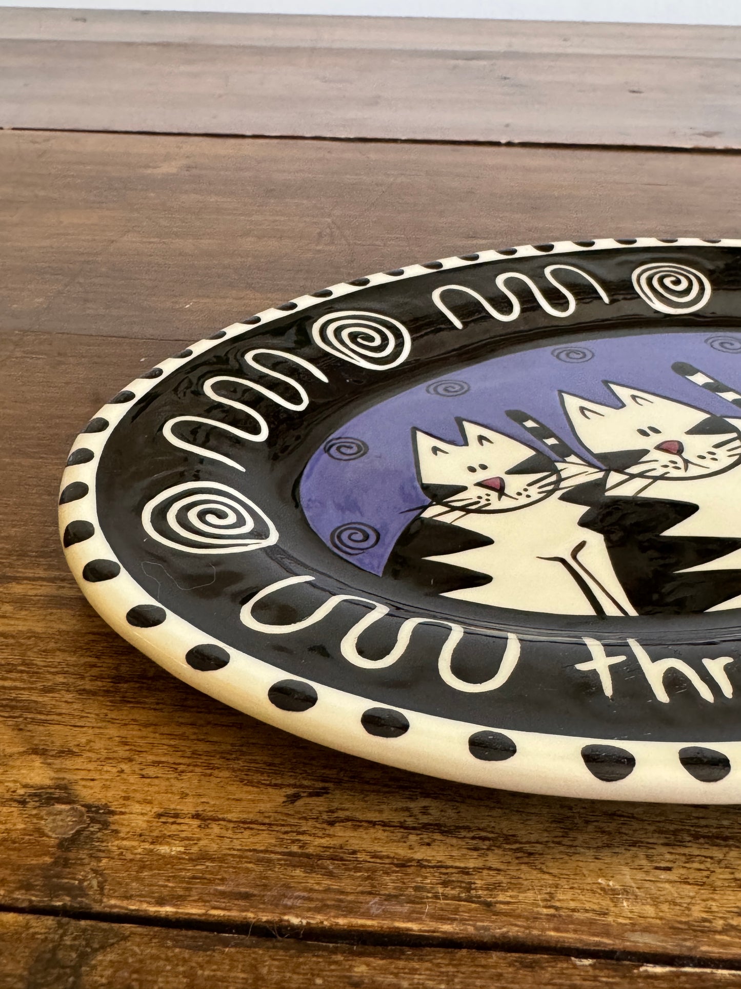 Three Wise Cats Plate by Catfish Moon Nova Scotia - Made in Canada