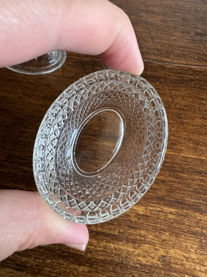 Mini Clear Glass Hen on Nest Salt Cellars - Lot of Four (Read)