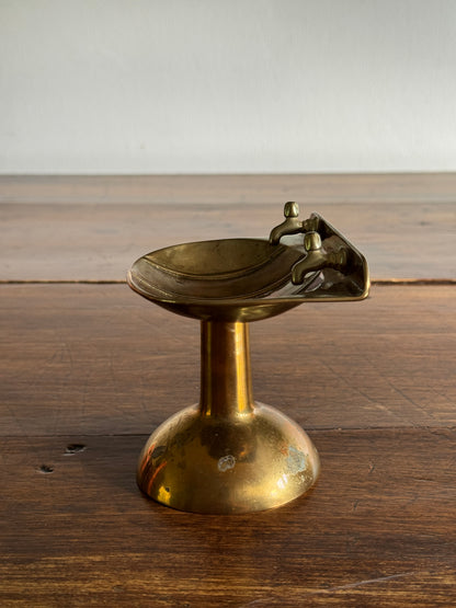 Vintage Brass Pedestal Sink Soap Dish - Bathroom Brass Decor