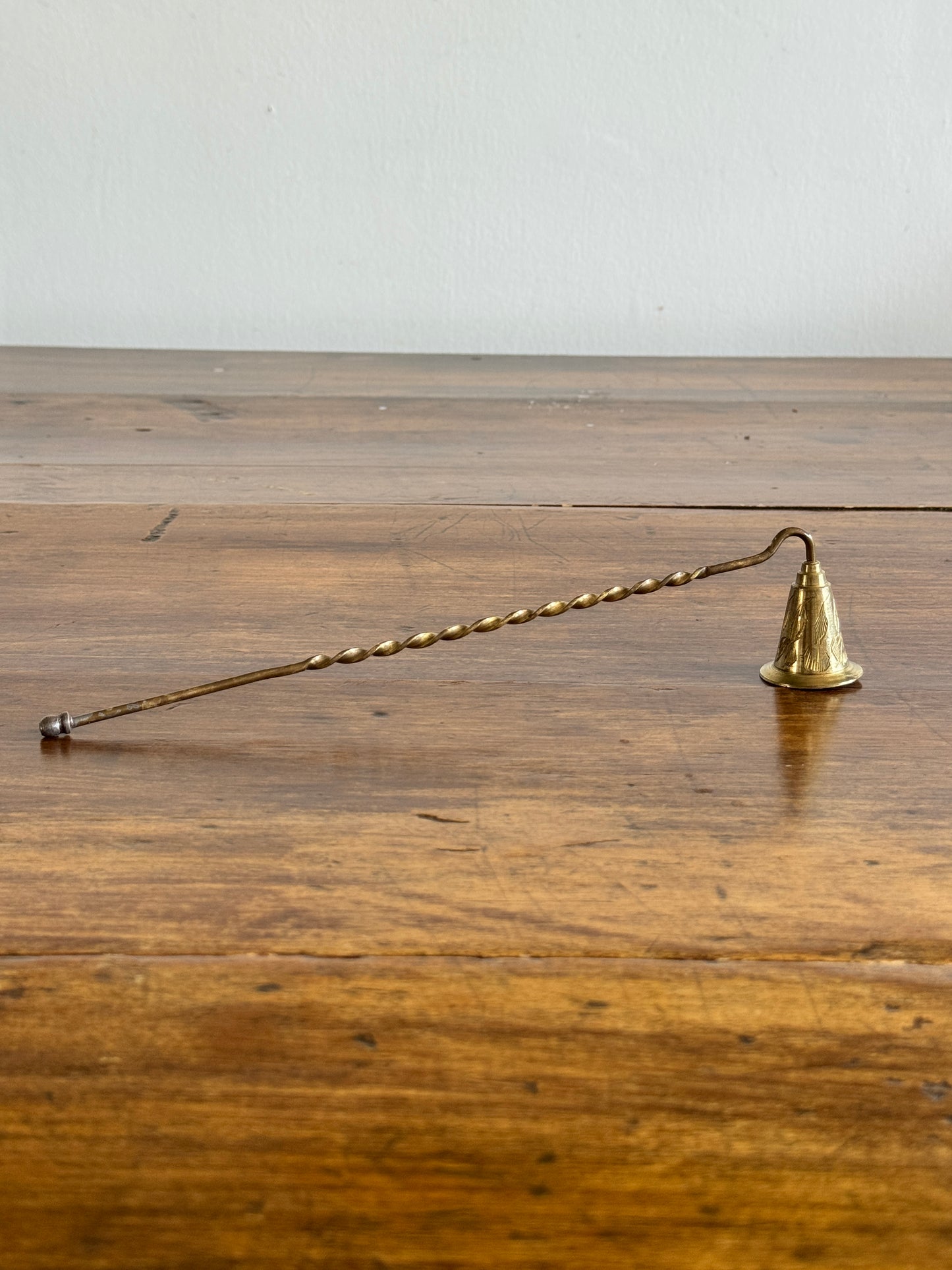 PICK ONE Vintage Brass Candle Snuffer - Etched Bell or Smooth Bell