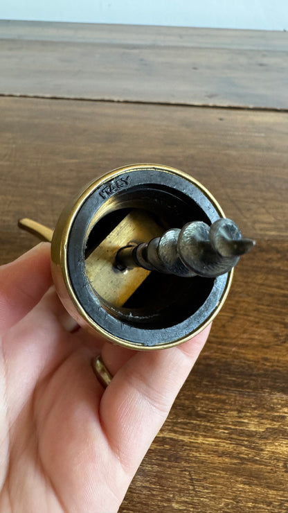 Vintage Brass Wine Corkscrew - Made in Italy