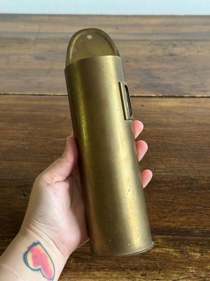 Vintage Brass Long Match Wall Pocket Holder