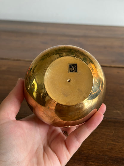 Vintage Smooth Brass Vase with Simplistic Design/Shape - Made in India