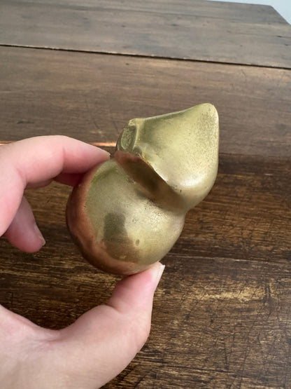 Chubby Brass Cat - Small Rounded Brass Cat Figurine