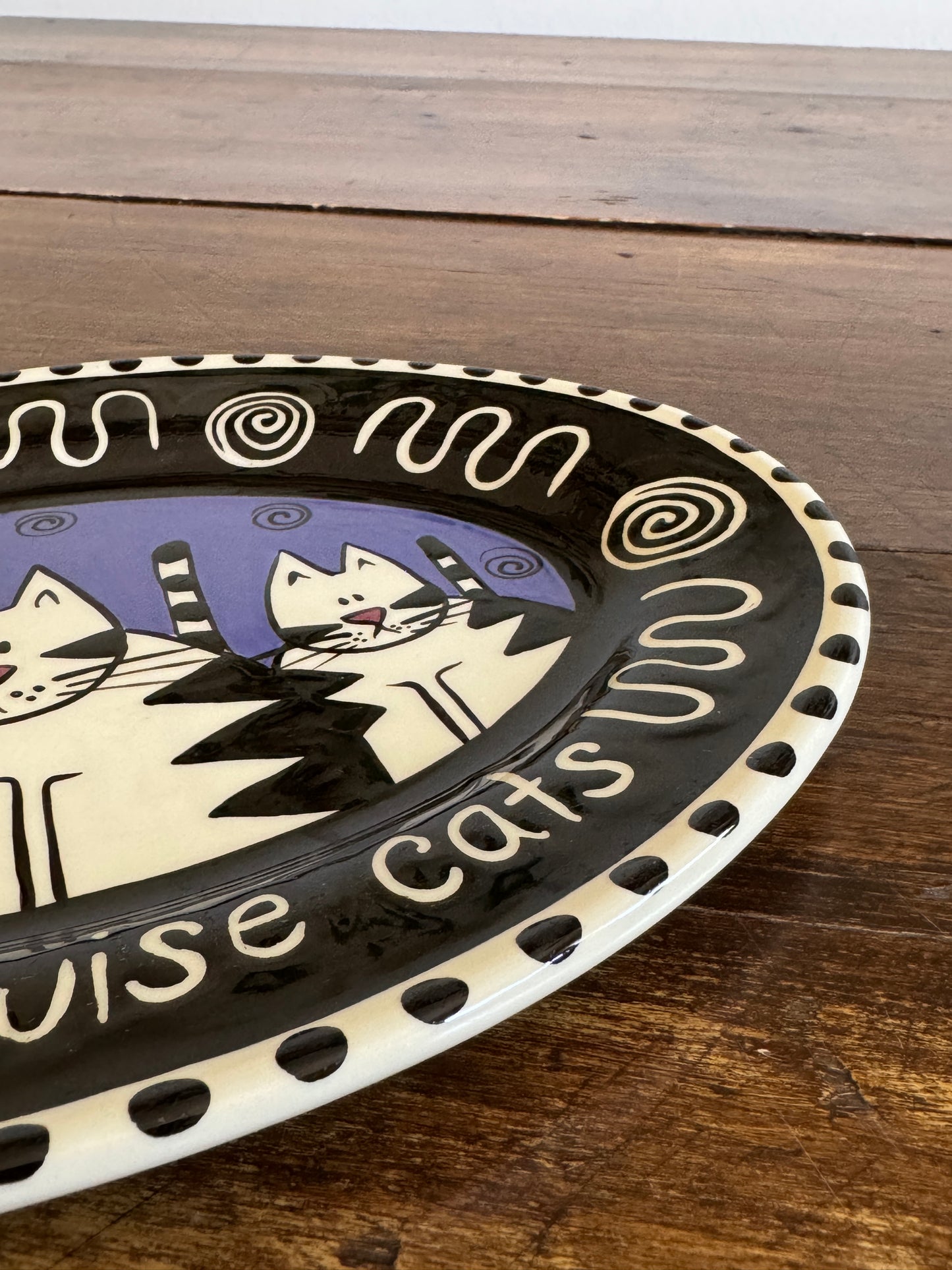 Three Wise Cats Plate by Catfish Moon Nova Scotia - Made in Canada