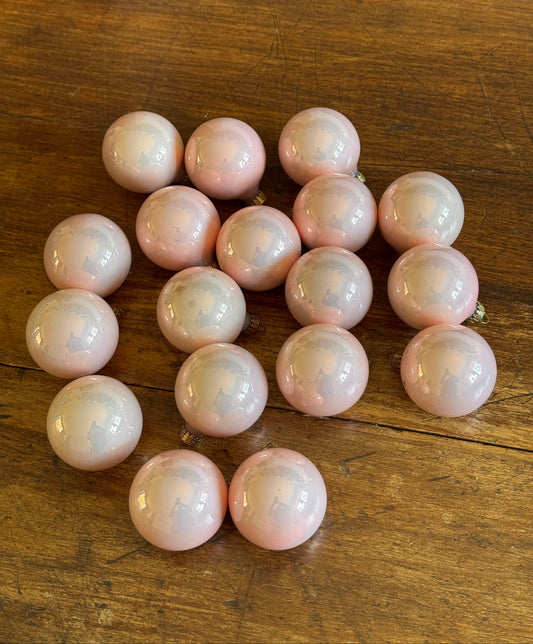 Vintage Pale Pink Glass Christmas Ornaments