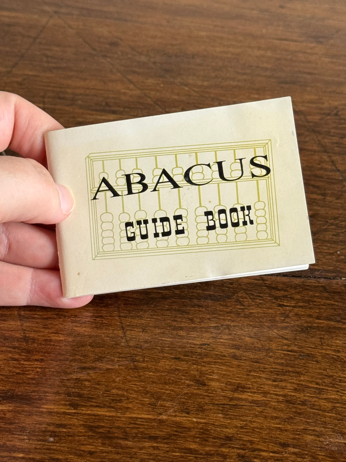 Miniature Brass Abacus on Stone Base with Guide Book