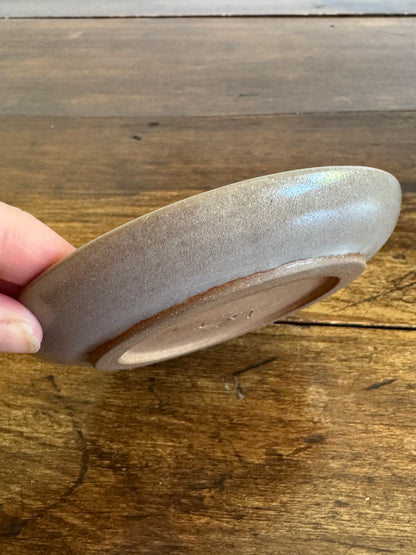 Small Brown and Orange Pottery Ring Dish