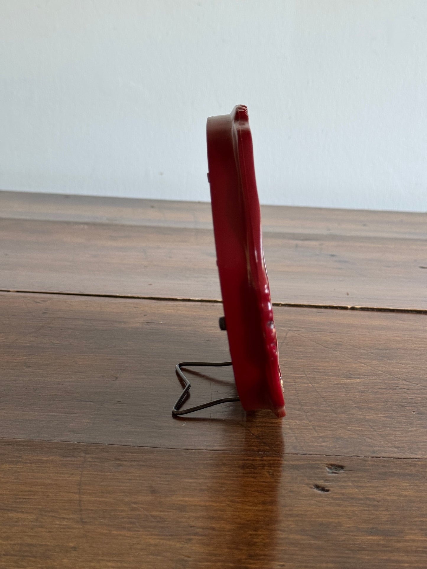 Vintage Plastic Red Frame with Ornate Detailing - Made in China