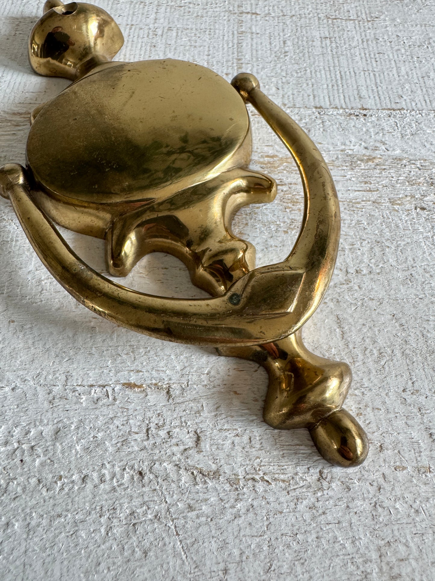Vintage Door Knocker with Center Plate and Ornate Detailing